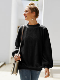 Ivy Lane Mock Neck Dropped Shoulder Sweatshirt