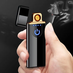 Windproof Electronic Ultra Thin USB Cigarette Lighter